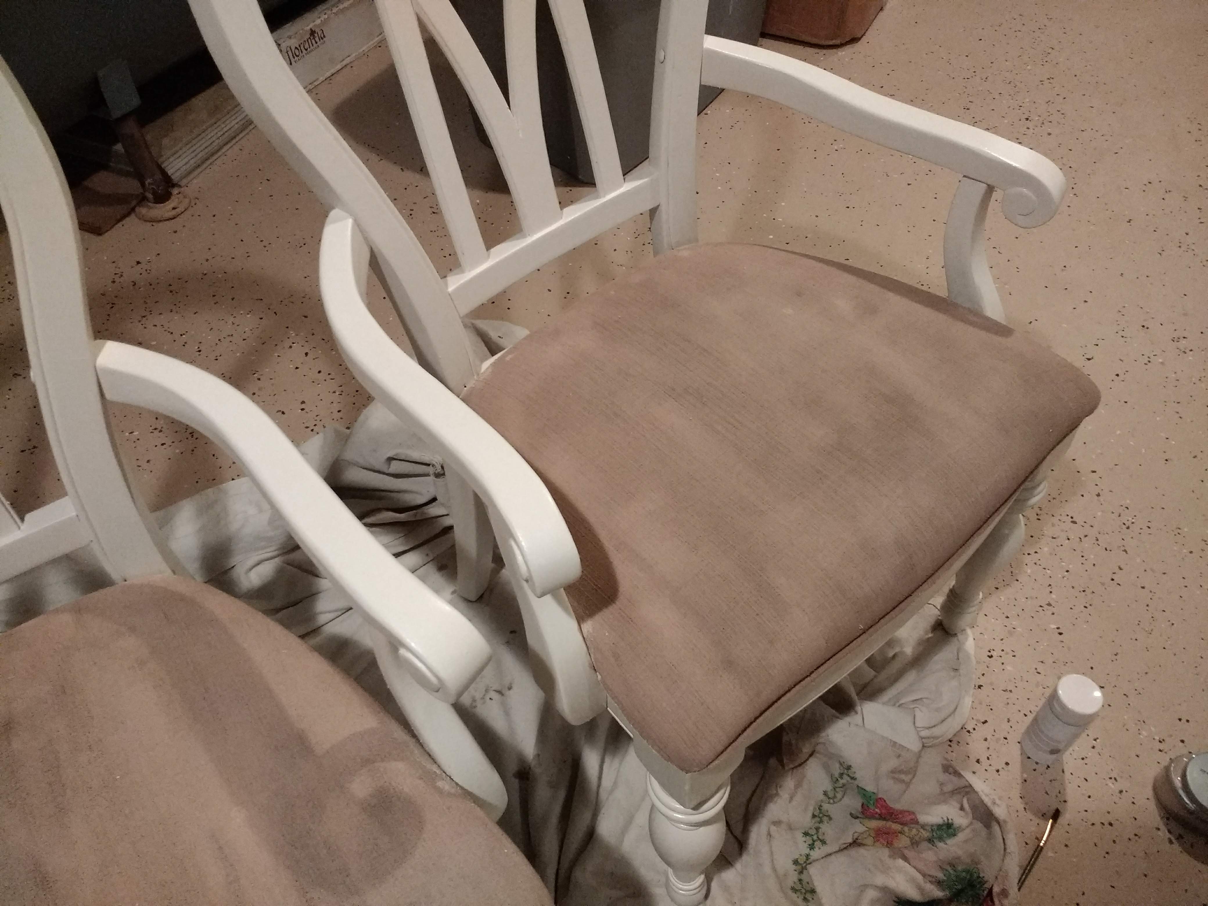 Painting fabric chairs with latex Joyfully Treasured