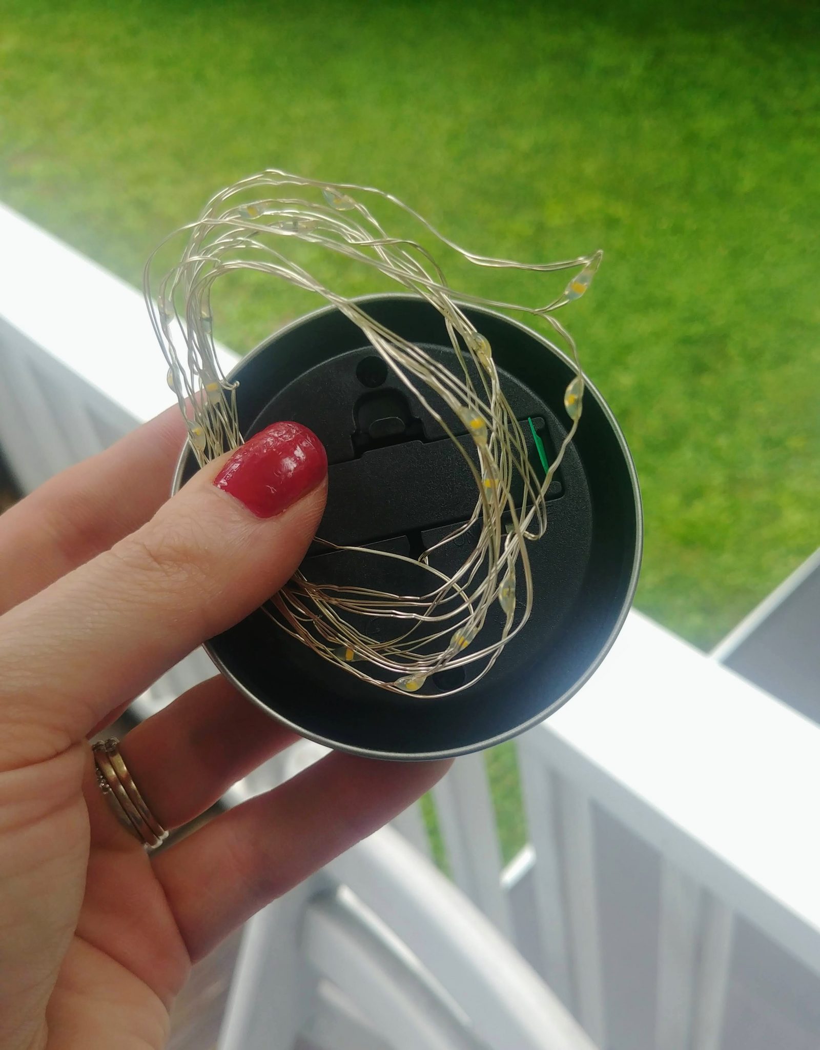 Hanging Solar Mason Jar Lights Dollar Tree DIY Craft Idea Joyfully Treasured