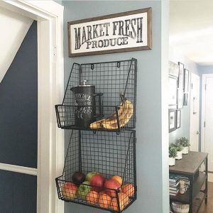 Farmhouse Style Wire Wall Baskets (from Dollar Store Items)