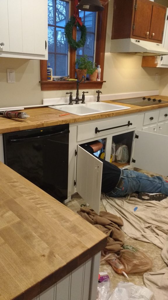 Apply the oil to the butcher block and wipe the excess