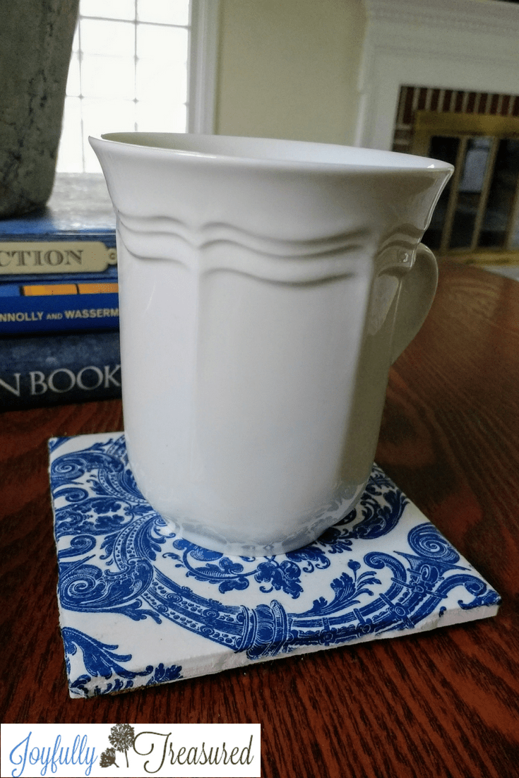 How to Make Coasters out of Ceramic Tiles and Napkins, Easy DIY Home Decor Craft Joyfully