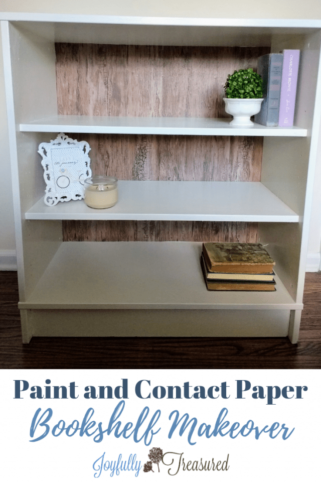 Painting Over Laminate Furniture, Contact Paper Bookshelf Makeover Joyfully Treasured
