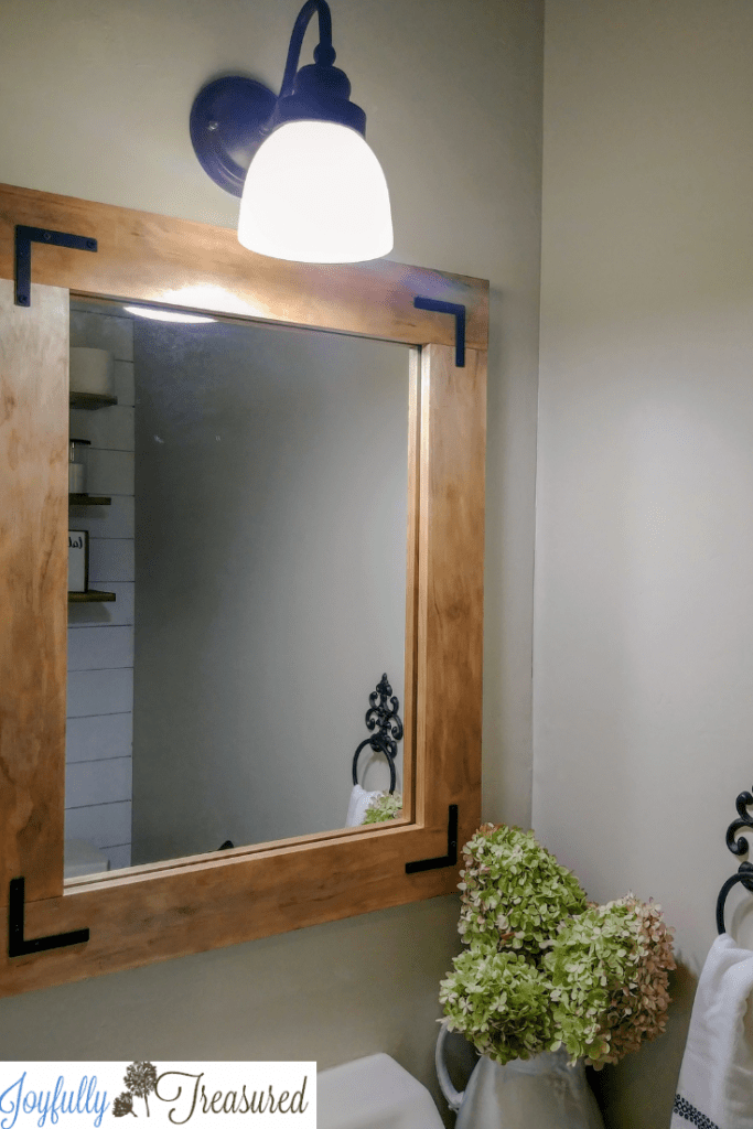 wood framed bathroom mirrors