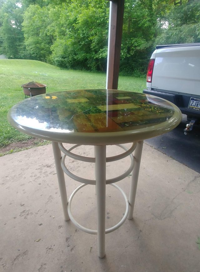 How to Paint Metal Furniture, A Table Upcycle for the Basement Joyfully Treasured