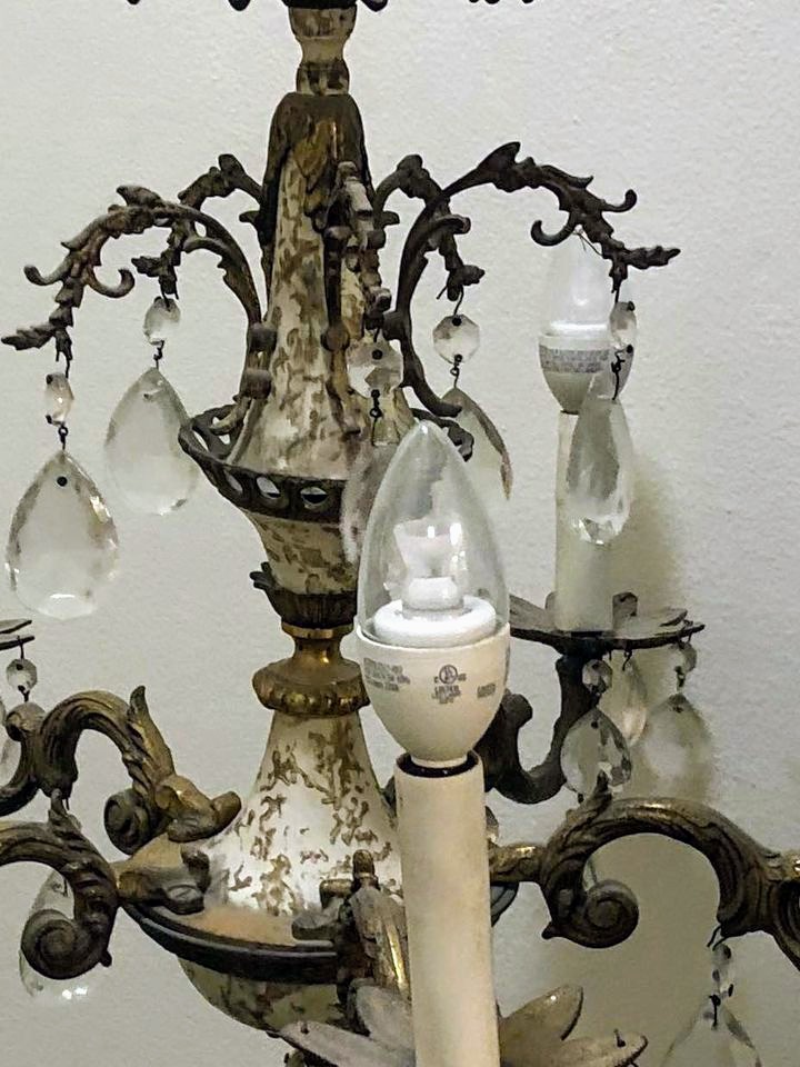 Vintage Lighting: Reviving an Antique Brass and Crystal Chandelier