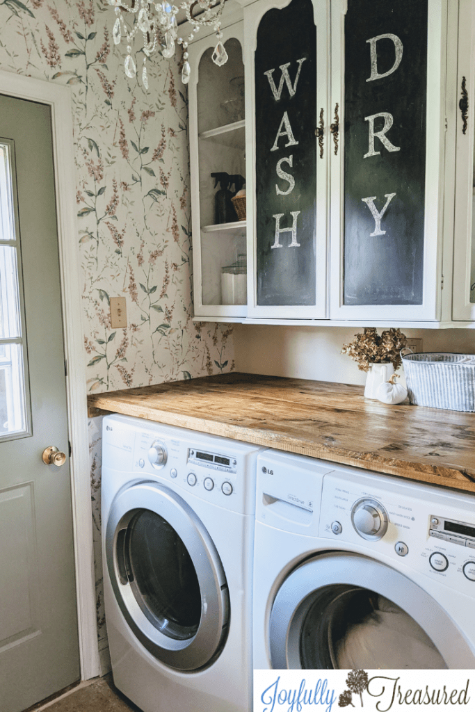 DIY Laundry Room Makeover with Plywood Countertops & Organization