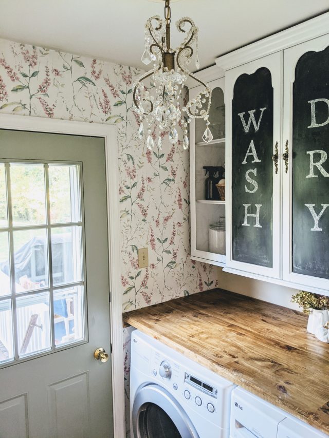 Over Washer Dryer Storage Idea: Mount a Hutch Top to the Wall ...