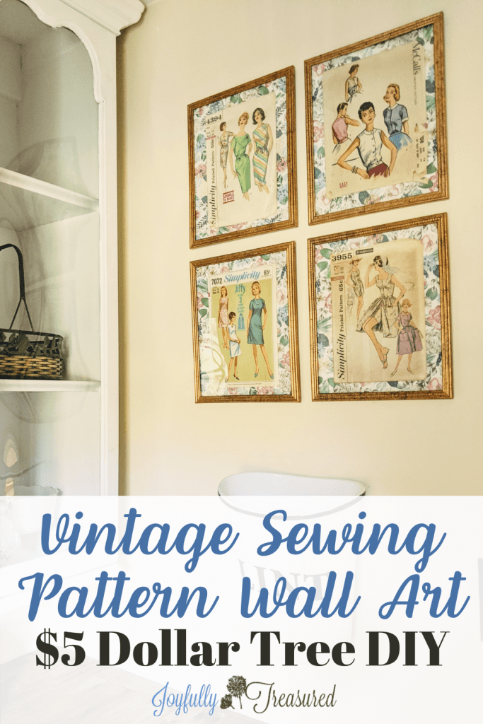 Diy Laundry Room Wall Art With Vintage Sewing Patterns Joyfully Treasured