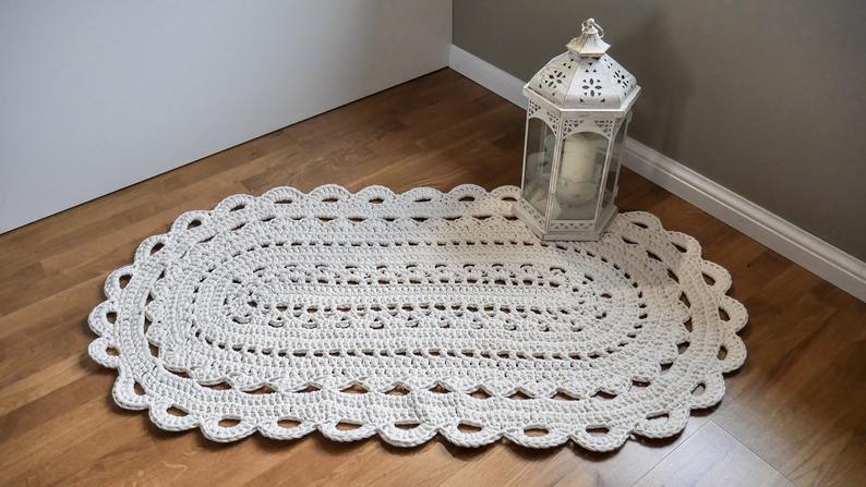 Design Imports Small Oval Crochet Bath Mat