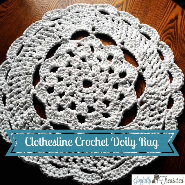 How to Crochet a Doily Rug with Clothesline, Easy Crochet Rug Pattern ...