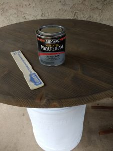 Stain and seal the round table top