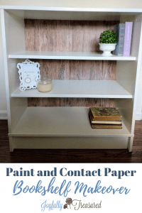 Makeover laminate furniture with paint and contact paper. A cute update on a budget! #furnitureflip #makeover #furnituremakeover #budgetdecor #ikeahacks