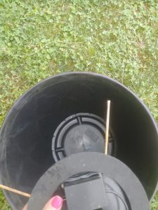 Use wire or skewers inserted into the base to keep the fountain centered in the water.