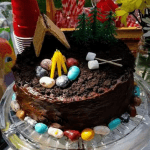 camping themed birthday cake, quick and easy camping themed birthday party ideas