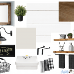 1960's Powder Room Makeover $100 Room Challenge Mood Board