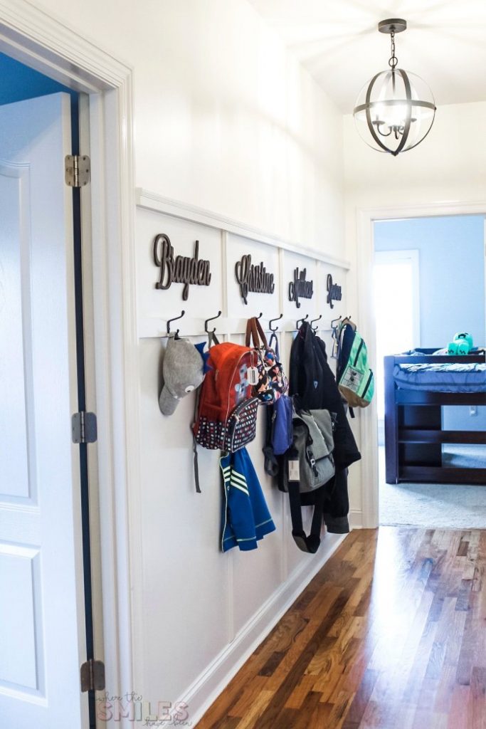 board and batten wall hallway