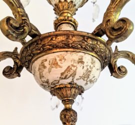 how to clean an antique brass chandelier