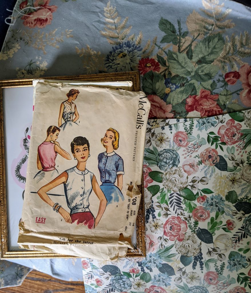 DIY Laundry Room Wall Art with Vintage Sewing Patterns - Joyfully Treasured