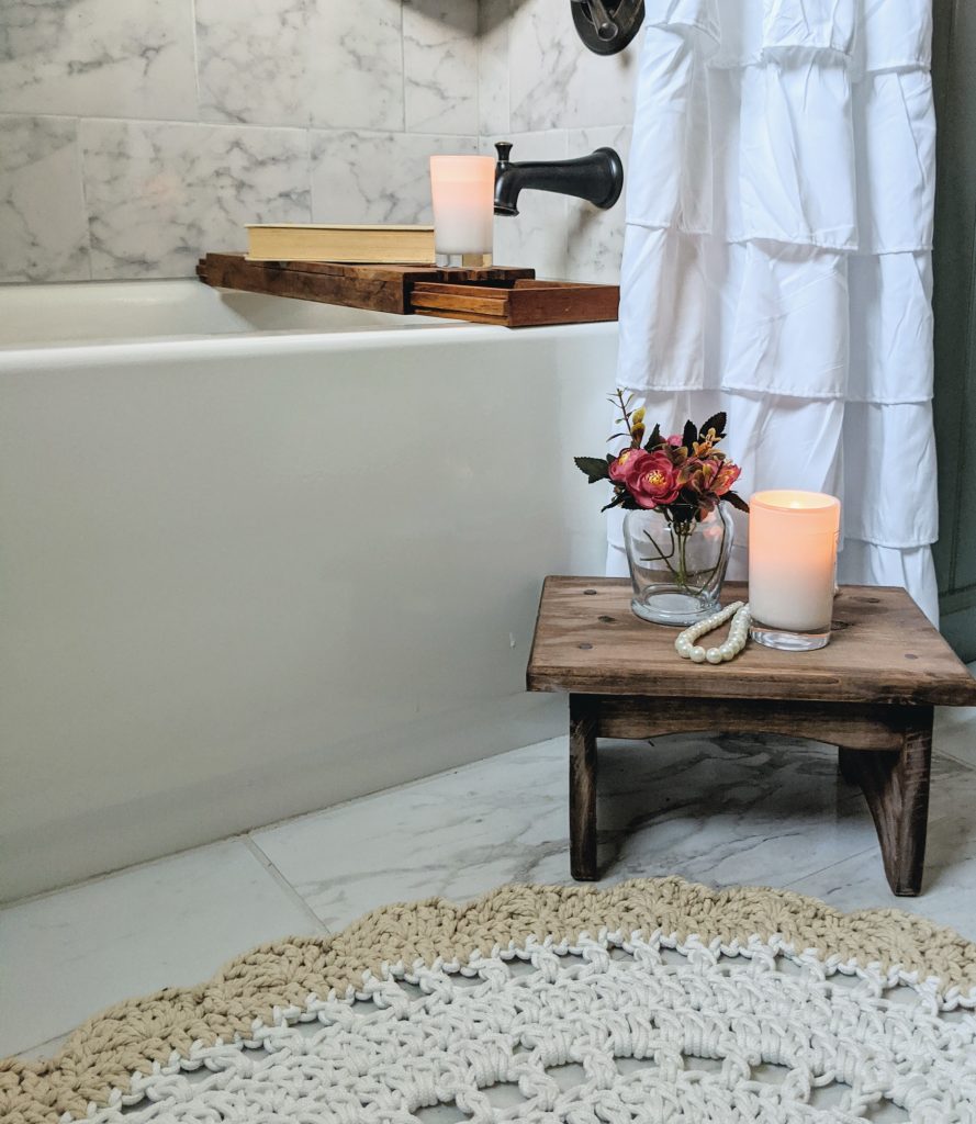 oval crochet bath mat
