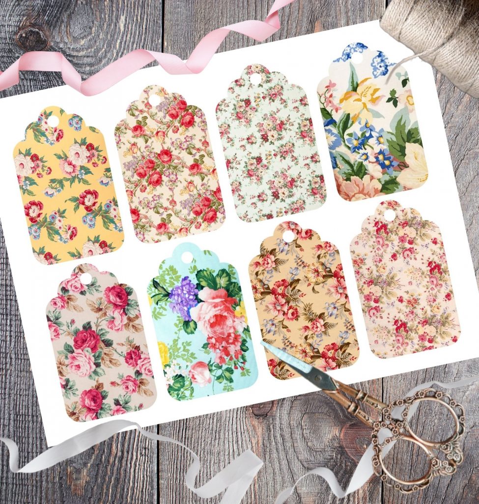 Free Printable Vintage Floral Gift Tag Digital