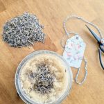 DIY Lavender peppermint body scrub, simple sugar scrub recipe
