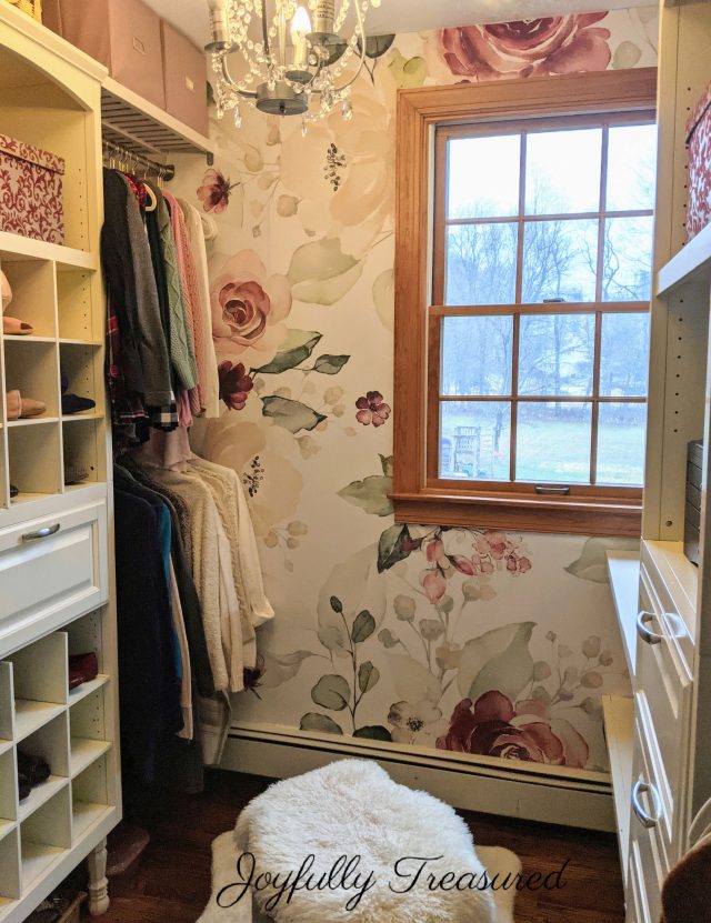 DIY Floral Wallpaper in the Closet with Everwallpaper - Joyfully Treasured