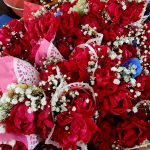 DIY mini rose bouquets with paper doilies, made from backyard clippings on a knockout rose!