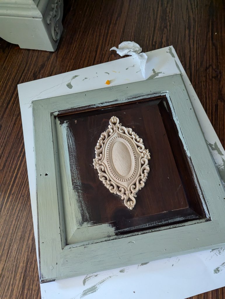 adding appliques for furniture, buffet makeover ideas